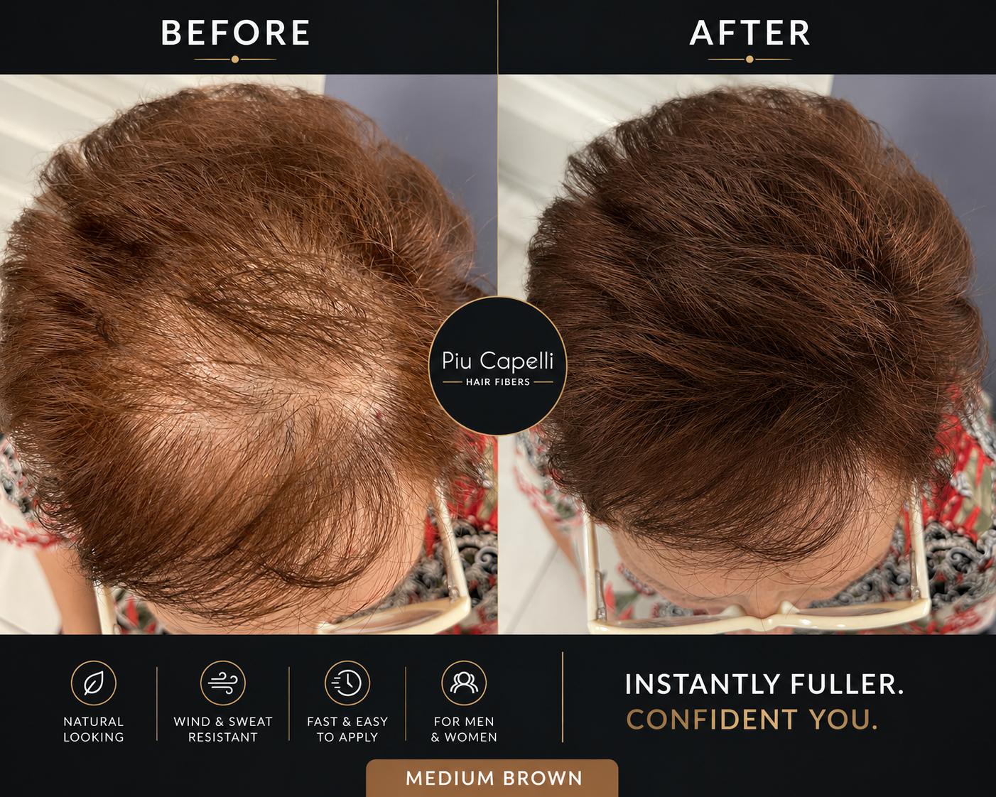 HAIR FIBERS MEDIUM BROWN
