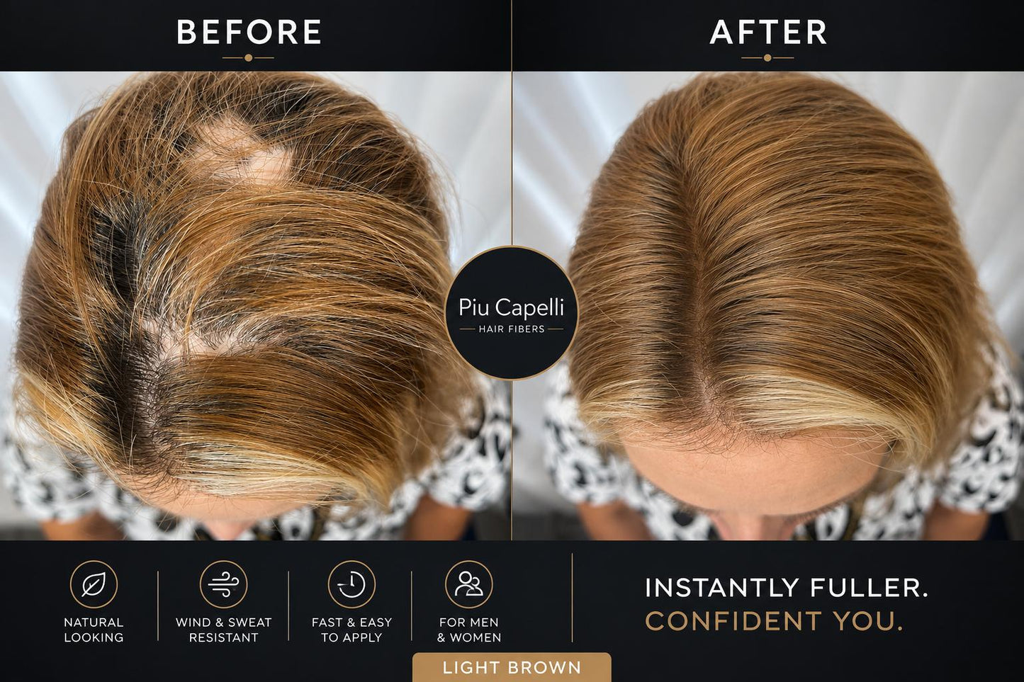 HAIR FIBERS LIGHT BROWN